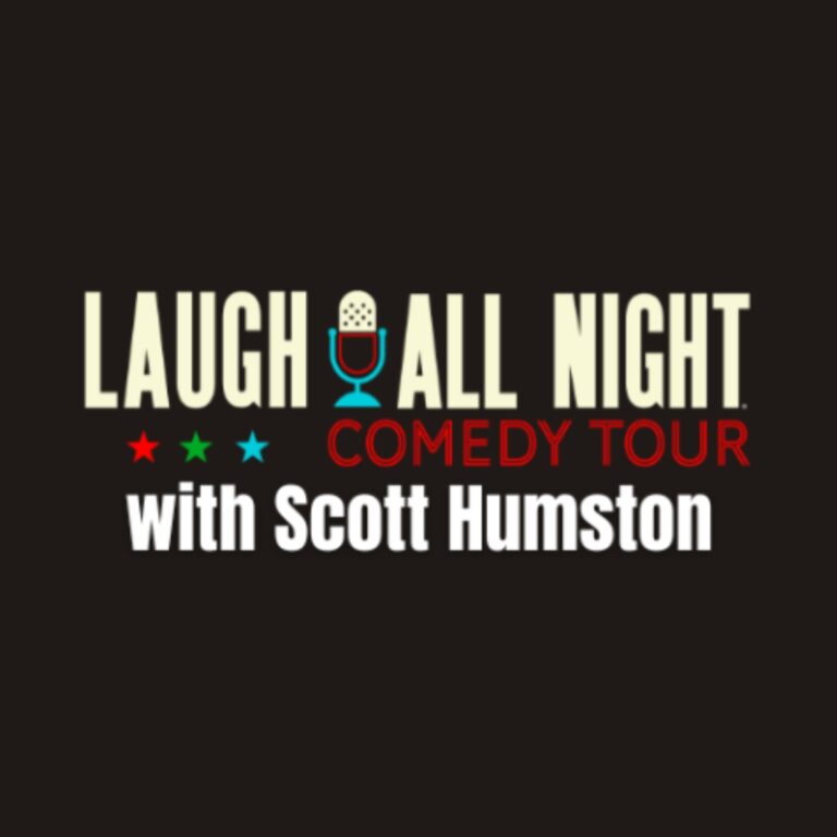 Laugh All Night Comedy Tour logo for Scott Humston’s church partnership and fundraising event.